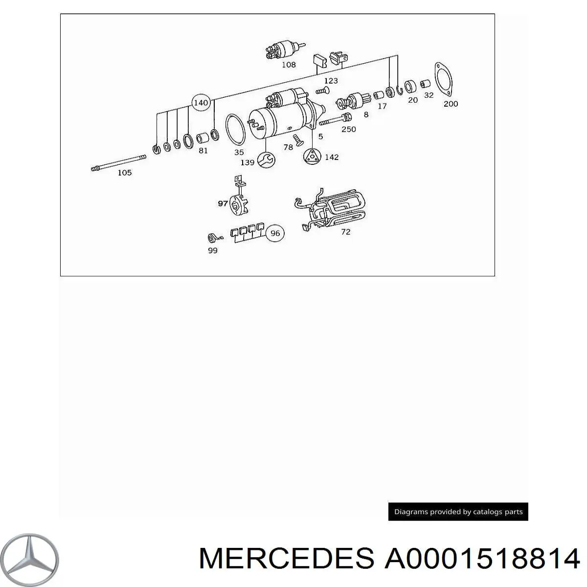 A0001518814 Mercedes uchwyt szczotki rozrusznika