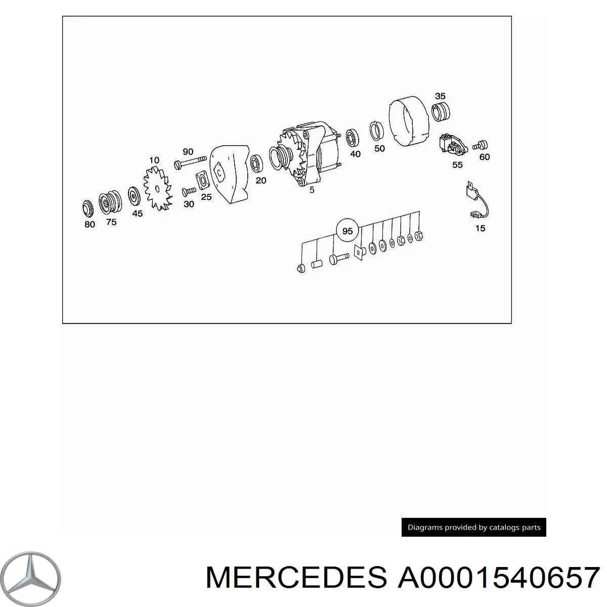 A0001540657 Mercedes pokrywa alternatora tylna