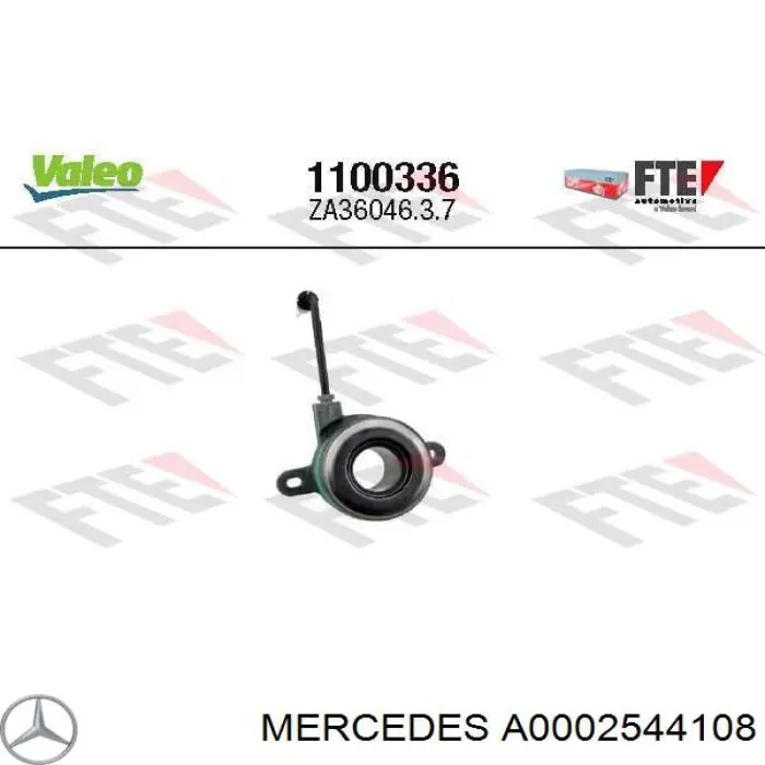 Do koszyka A0002544108 Mercedes Cylinder roboczy sprzęgła (wysprzęglik) w komplecie z łożyskiem wyciskowym