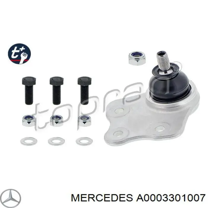 Sworzeń wahacza górny Mercedes A0003301007 cena, od 20,92 USD