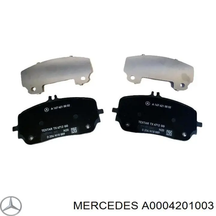 Klocki hamulcowe przednie tarczowe Mercedes A0004201003