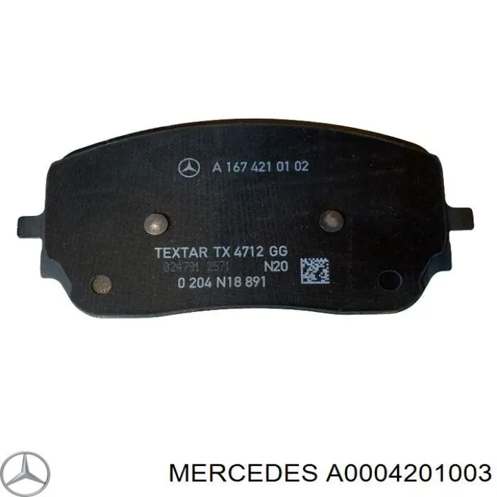 A0004201003 Mercedes Klocki hamulcowe przednie tarczowe