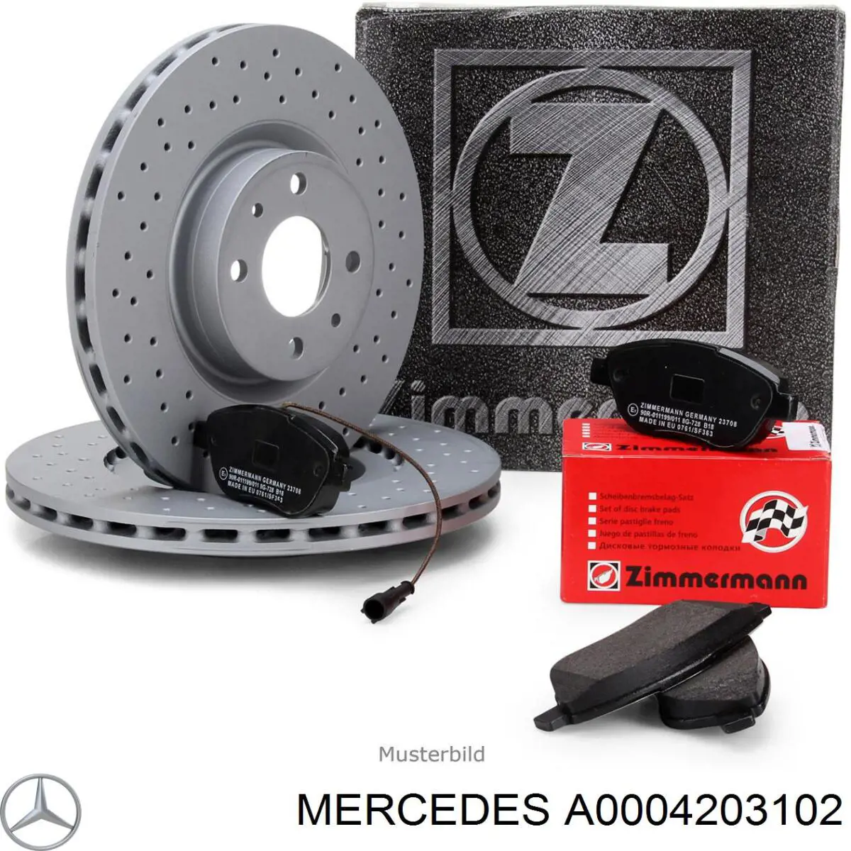 A0004203102 Mercedes klocki hamulcowe przednie tarczowe