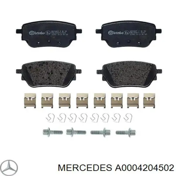 Okładziny (klocki) do hamulców tarczowych tylne Mercedes A0004204502 cena, od 28,67 USD