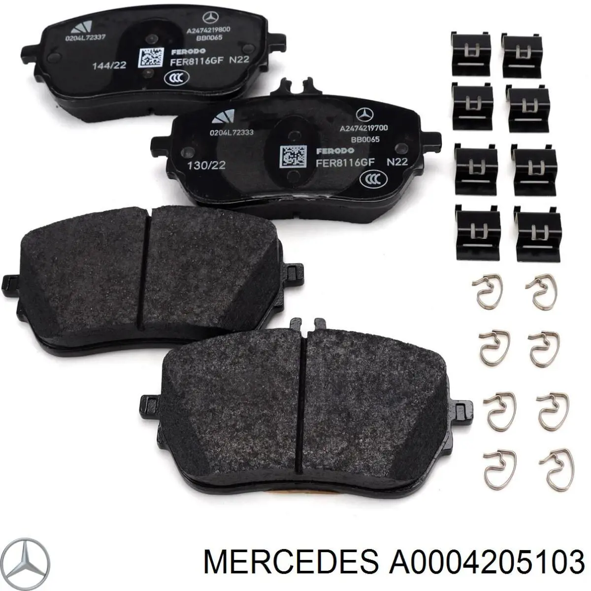Klocki hamulcowe przednie tarczowe Mercedes A0004205103 cena, od 42,41 USD