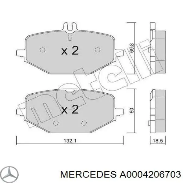 A0004206703 Mercedes Klocki hamulcowe przednie tarczowe