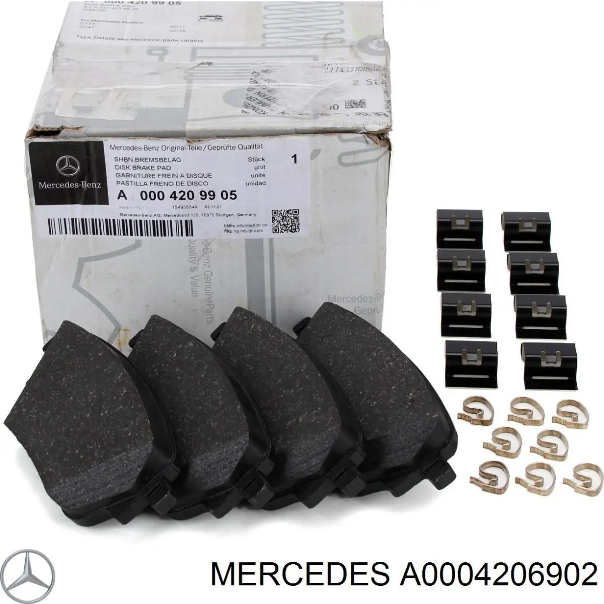 Do koszyka A0004206902 Mercedes Klocki hamulcowe przednie tarczowe