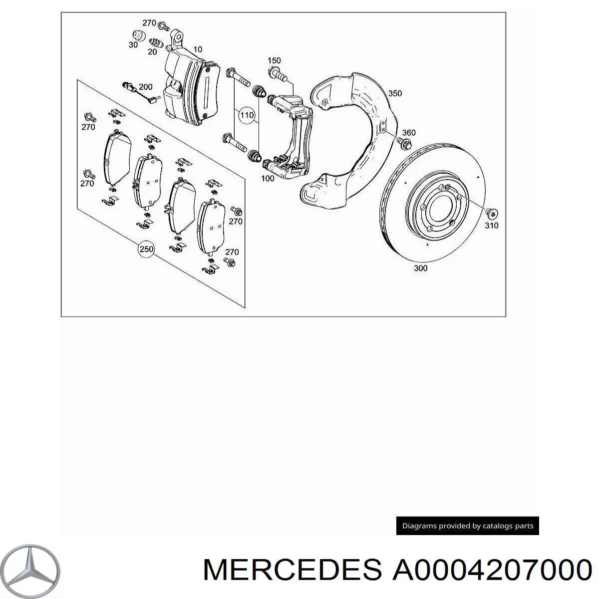 A0004207000 Mercedes Klocki hamulcowe przednie tarczowe
