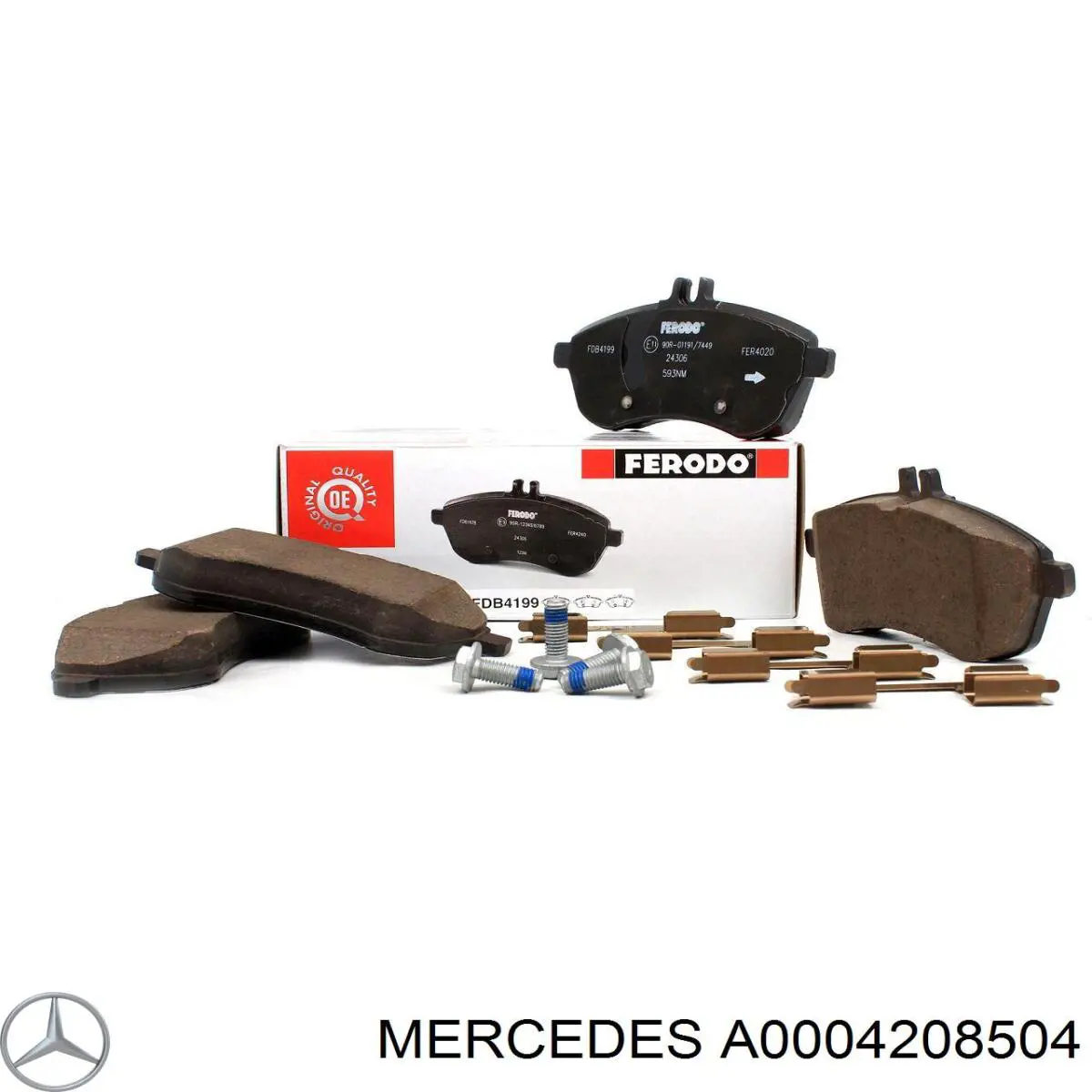 Klocki hamulcowe przednie tarczowe Mercedes A0004208504 cena, od 22,71 USD