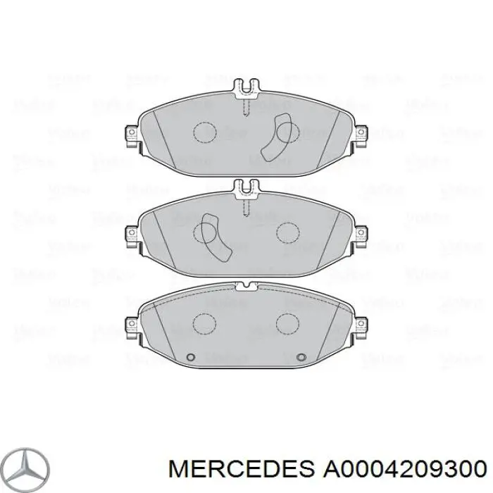 Do koszyka A0004209300 Mercedes Klocki hamulcowe przednie tarczowe