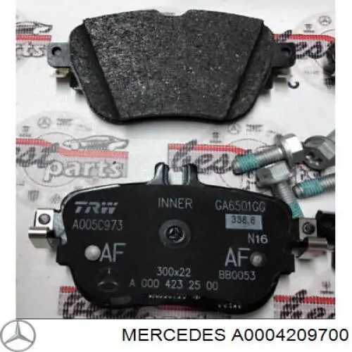 Okładziny (klocki) do hamulców tarczowych tylne Mercedes A0004209700 cena, od 44,66 USD