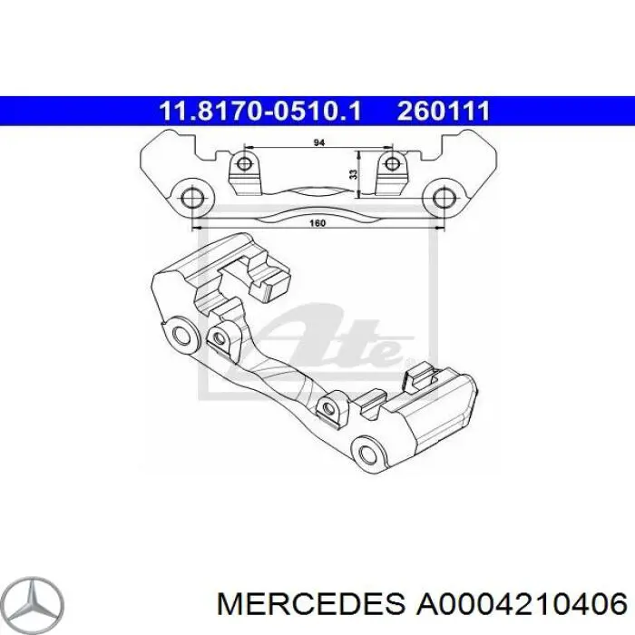 A0004210406 Mercedes Jarzmo zacisku hamulcowego przedniego