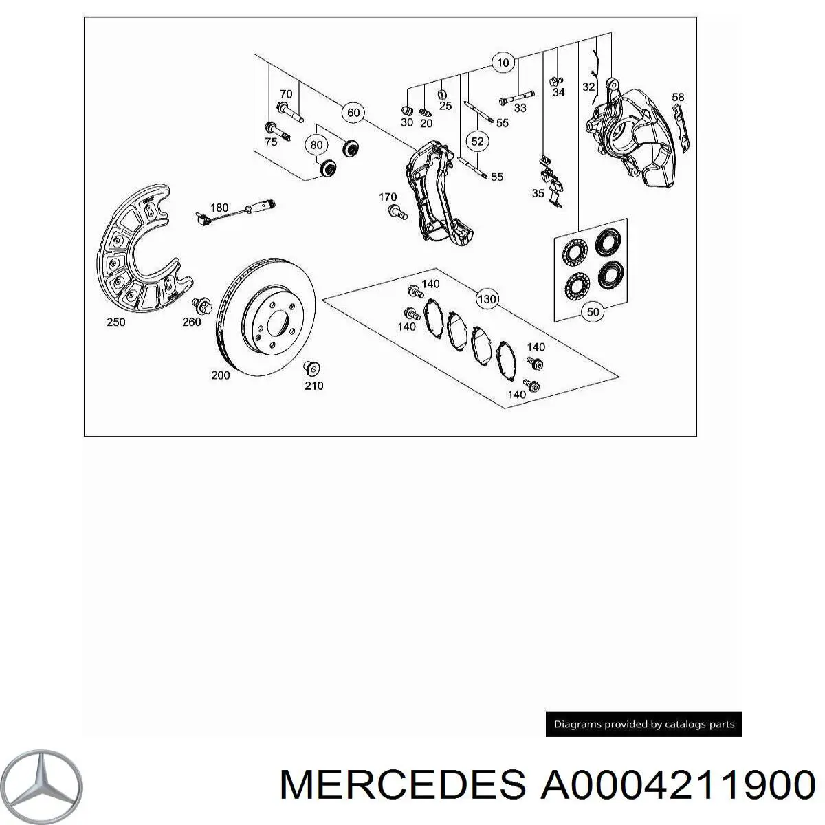 A0004211900 Mercedes Zestaw naprawczy zacisku hamulcowego przedniego