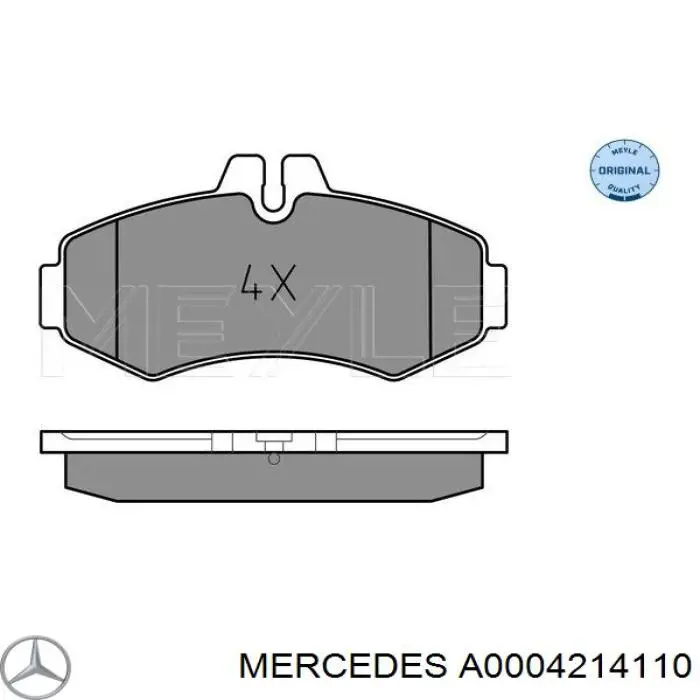 A0004214110 Mercedes Klocki hamulcowe przednie tarczowe