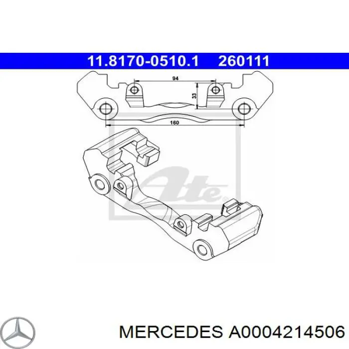 A0004214506 Mercedes Jarzmo zacisku hamulcowego przedniego