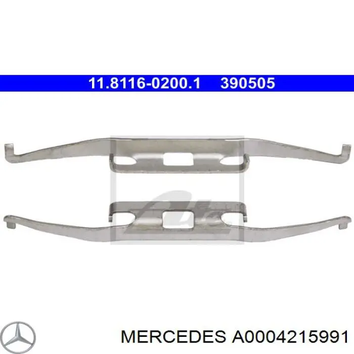 Zestaw sprężynek do mocowania klocków tarczowych przednich Mercedes A0004215991 cena, od 6,69 USD