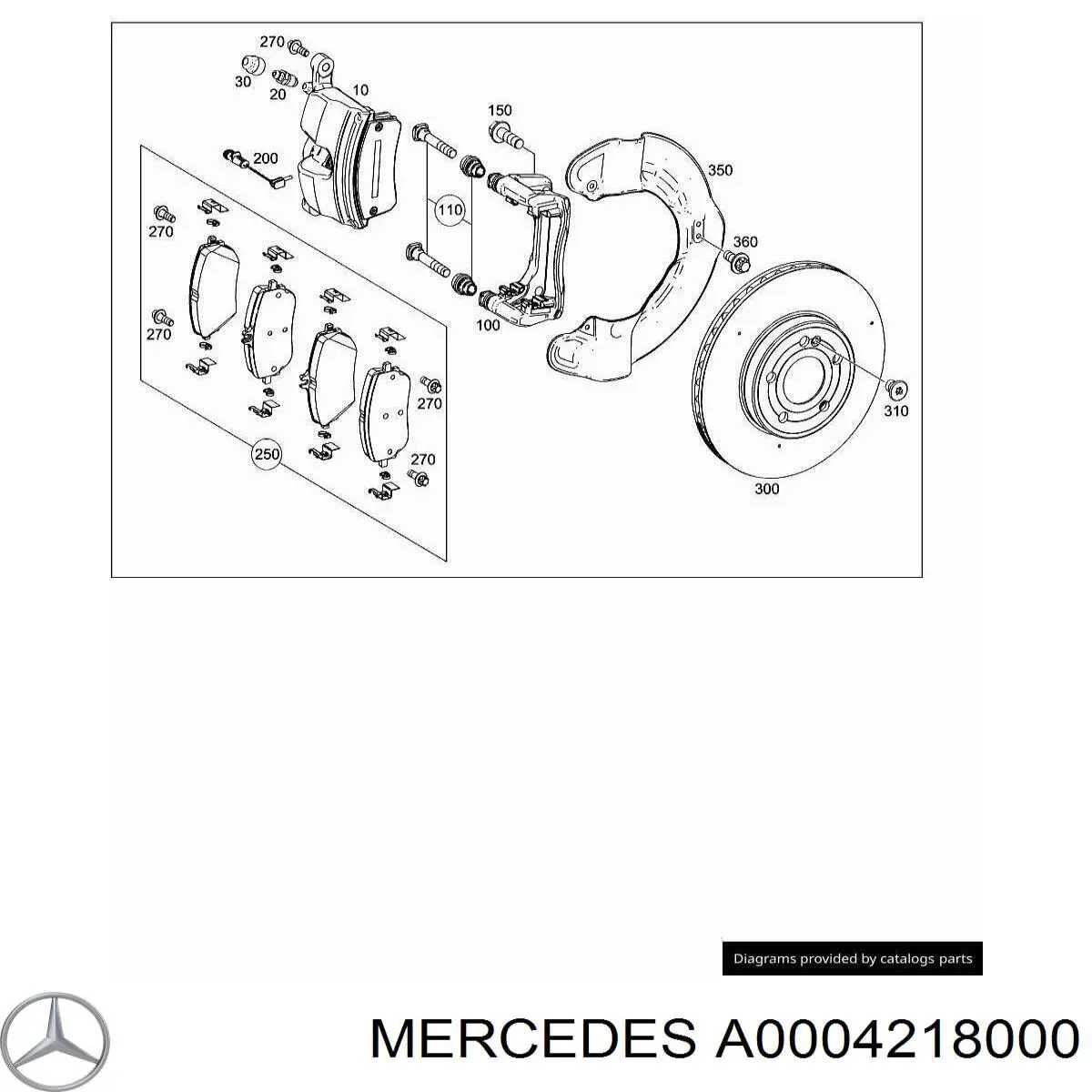 0004218000 Mercedes Zestaw naprawczy zacisku hamulcowego przedniego