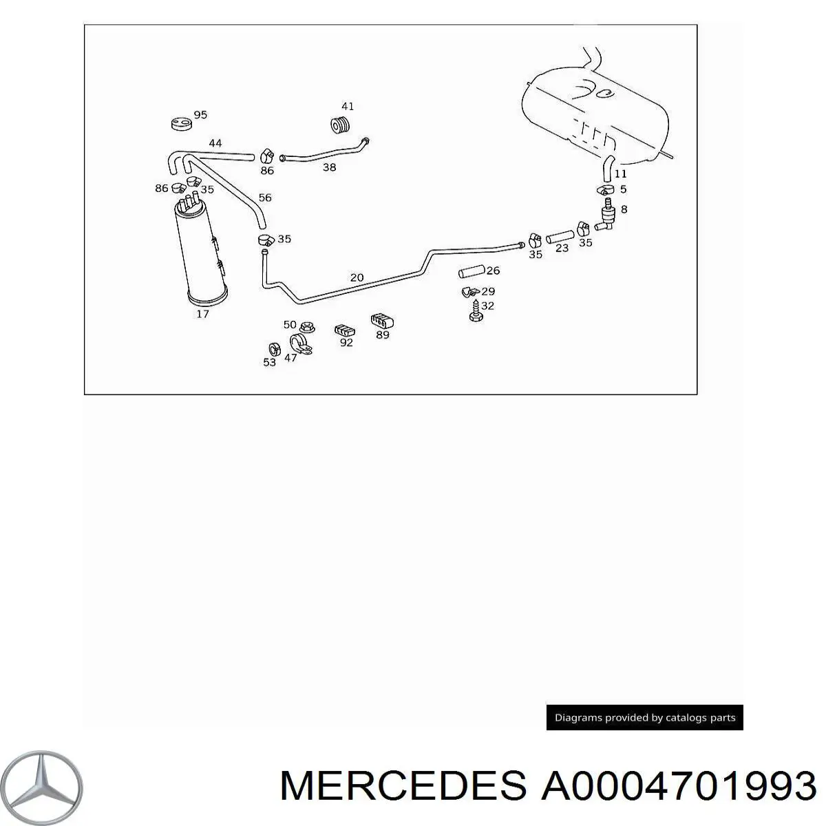 Do koszyka A0004701993 Mercedes Zawór pochłaniacza oparów paliwa