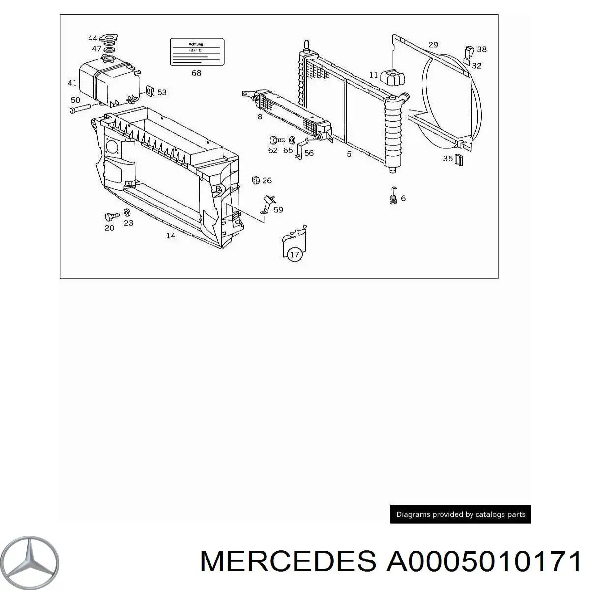 Do koszyka A0005010171 Mercedes Pokrywa (korek) chłodnicy