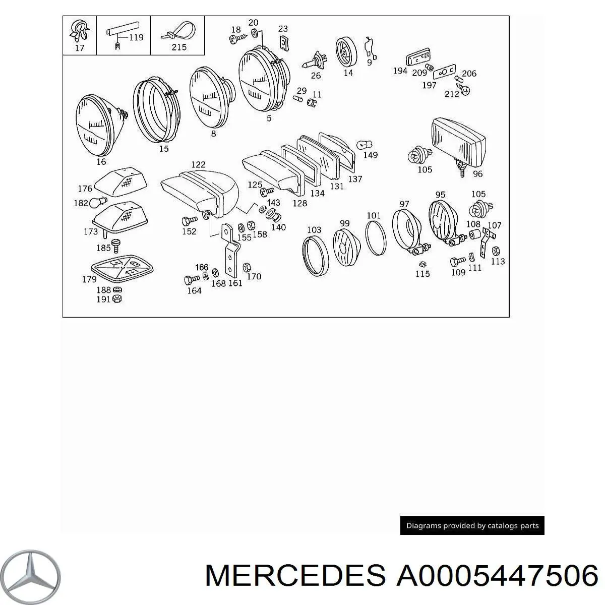 Lampa przeciwmgielna lewa/prawa do Mercedes 100  631