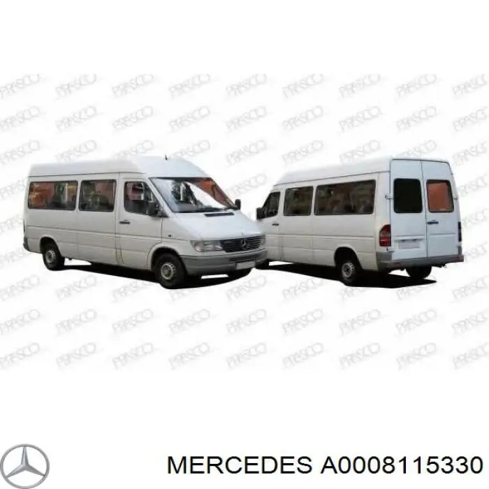 Lusterko wsteczne prawe A0008115330 Mercedes