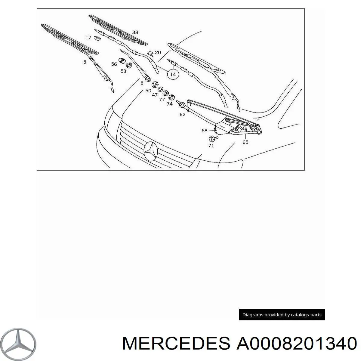 A0008201340 Mercedes Mechanizm wycieraczek