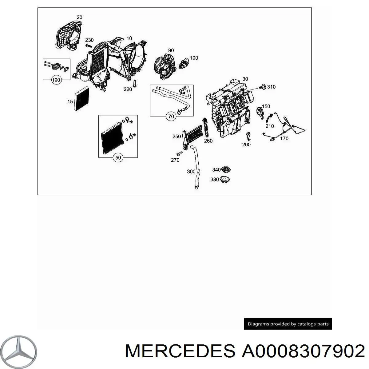 A0008307902 Mercedes Silniczek wentylatora nagrzewnicy (ogrzewacza wnętrza)
