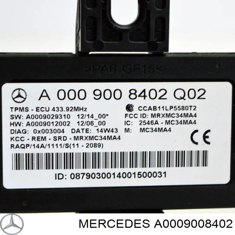 Do koszyka A0009008402 Mercedes Blok kontrolny systemu monitorowania ciśnienia w oponach