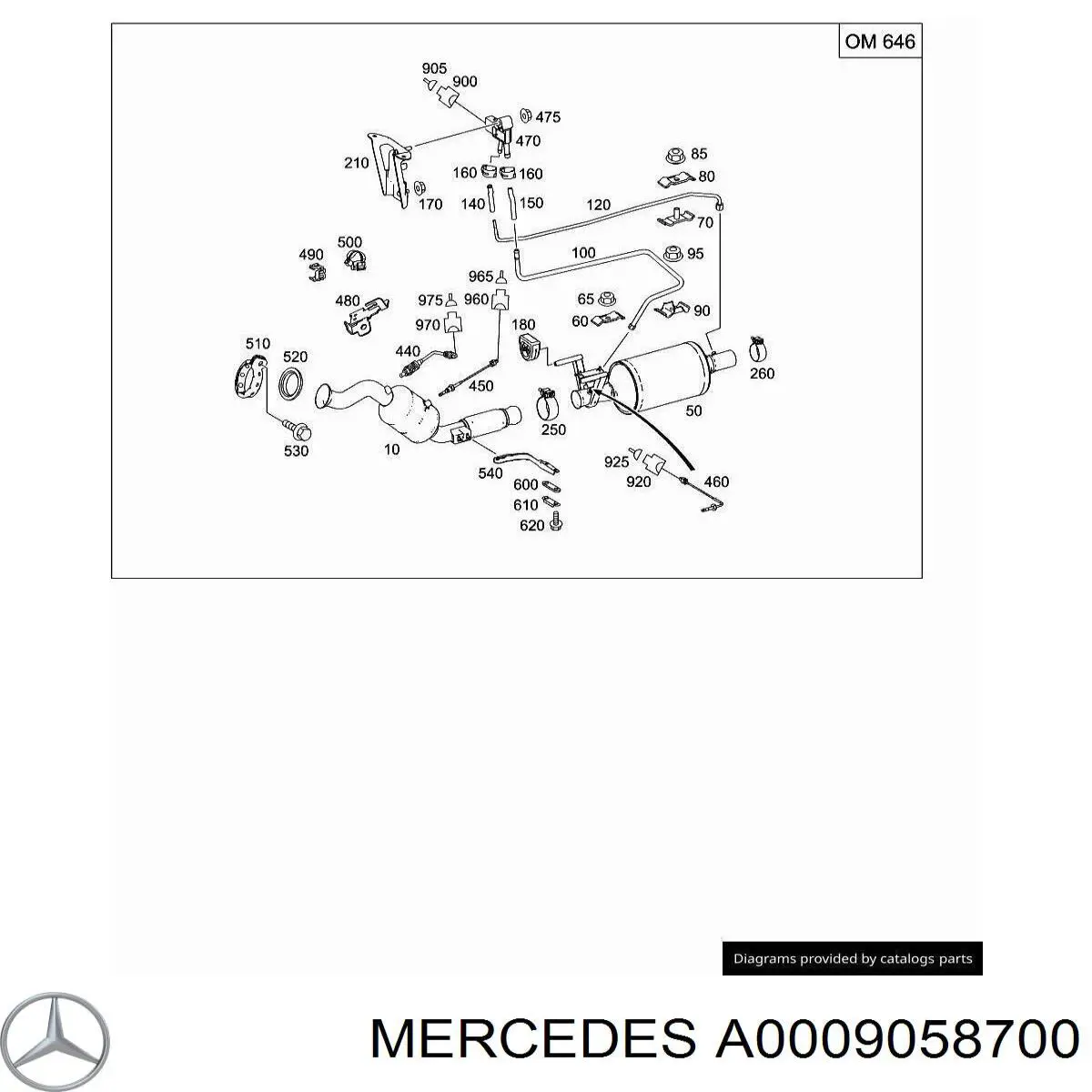 A0009058700 Mercedes czujnik temperatury spalin, w katalizatorze