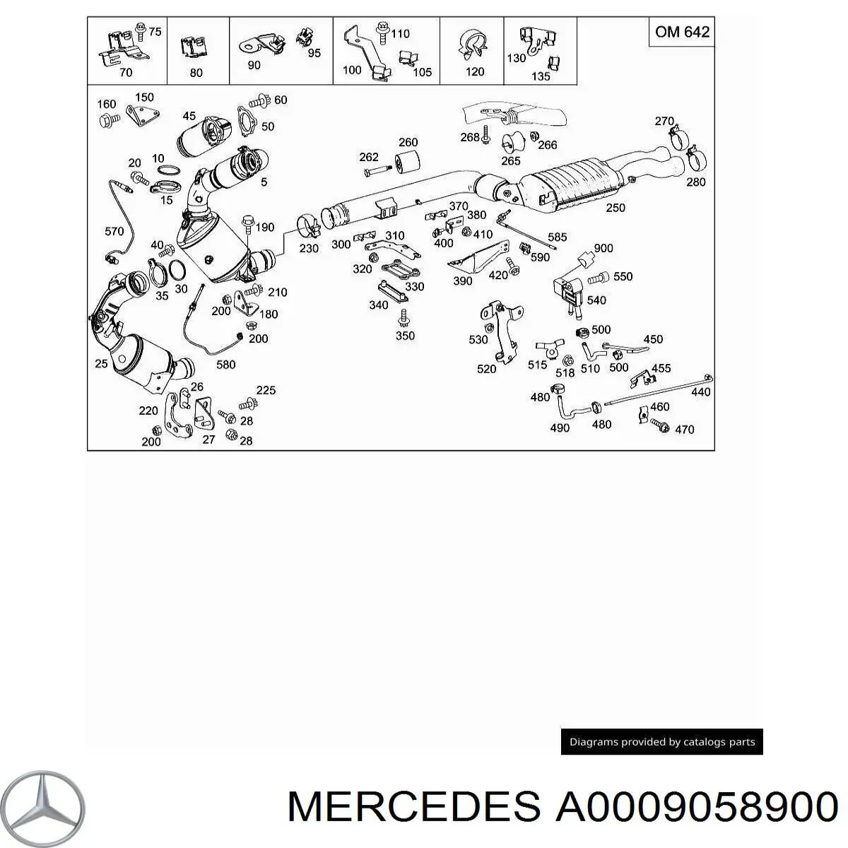 A0009058900 Mercedes Czujnik temperatury spalin, w katalizatorze