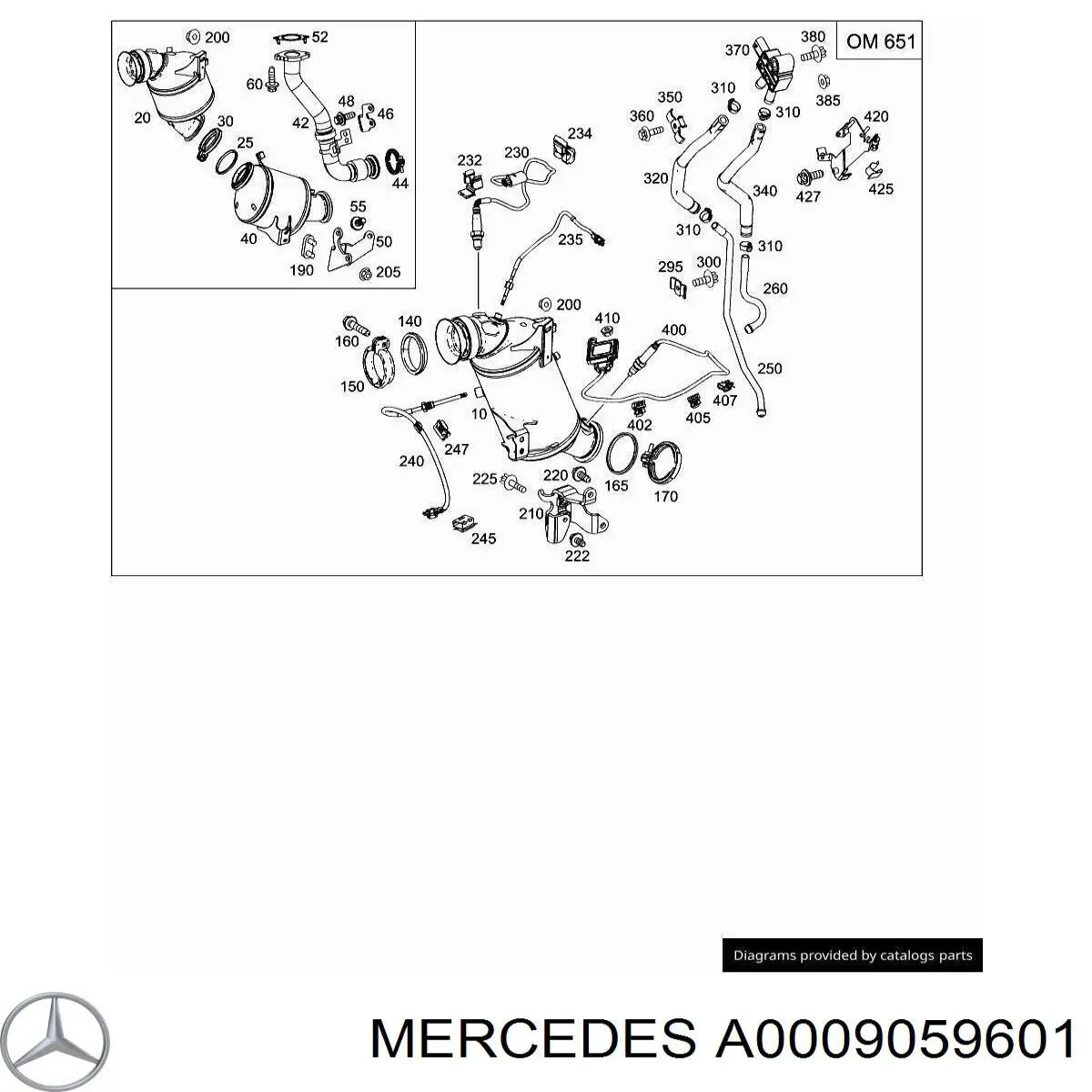 Czujnik temperatury spalin, po katalizatorze Mercedes A0009059601 cena, od 294,54 USD
