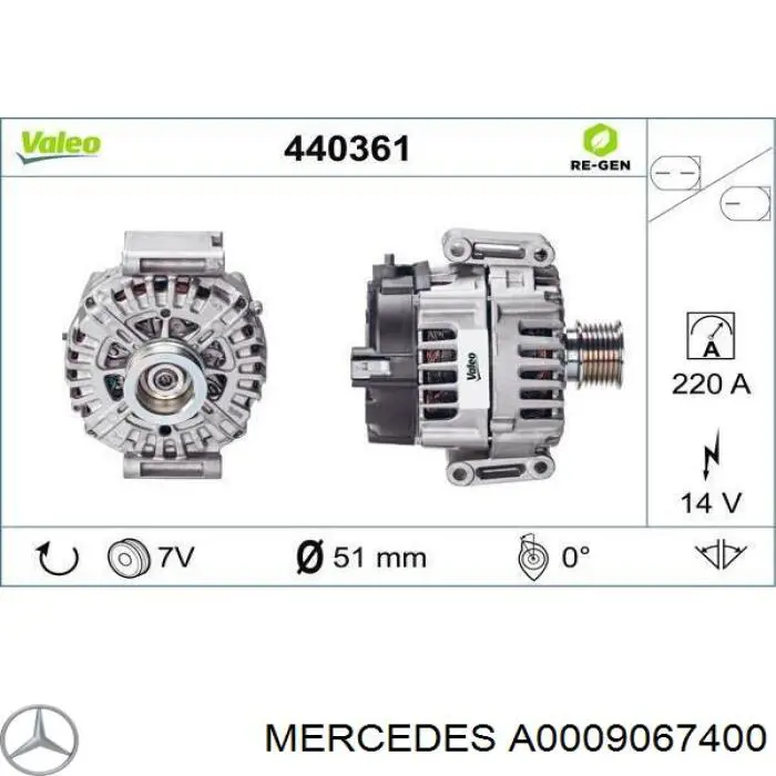 A0009067400 Mercedes Alternator