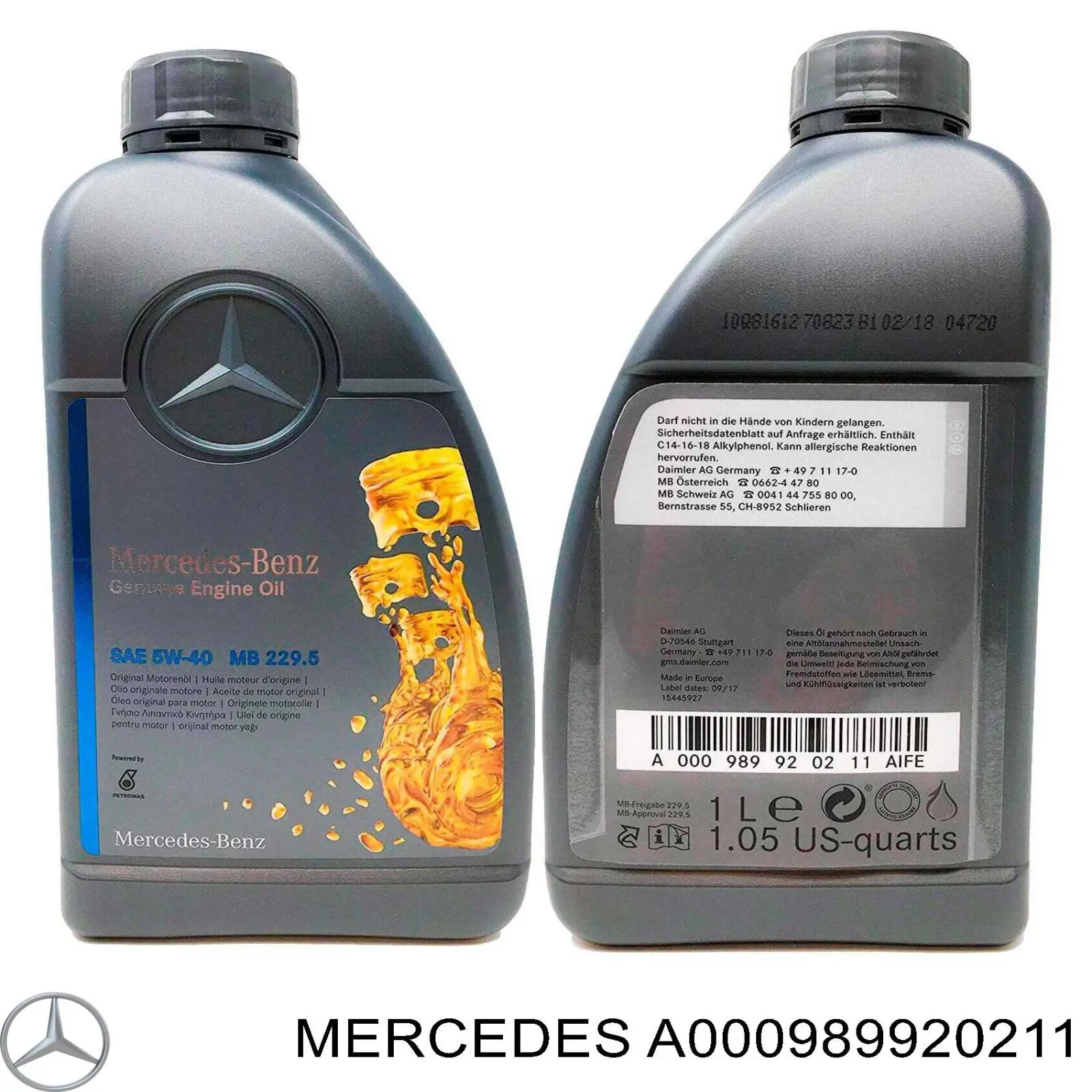 Olej do silnika A000989920211 Mercedes