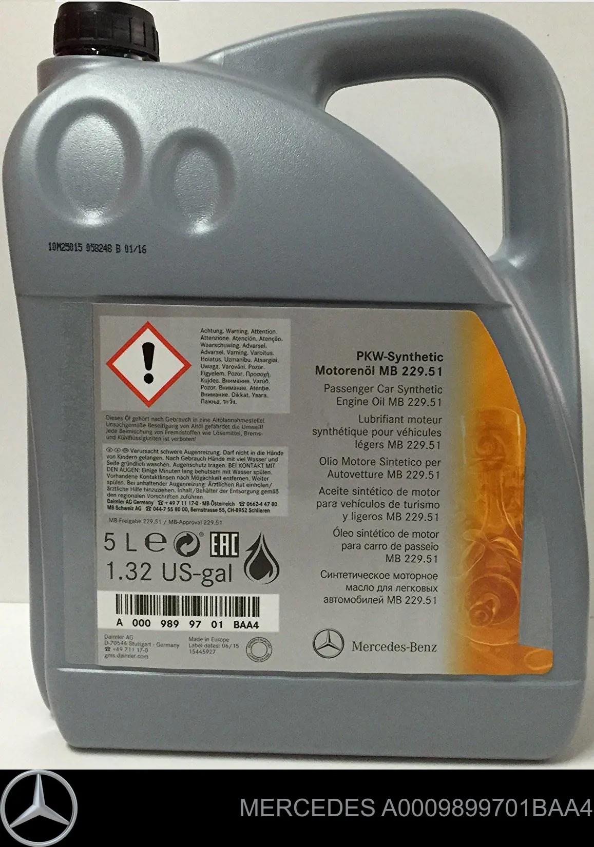 Olej do silnika Mercedes A0009899701BAA4 cena, od 71,91 USD