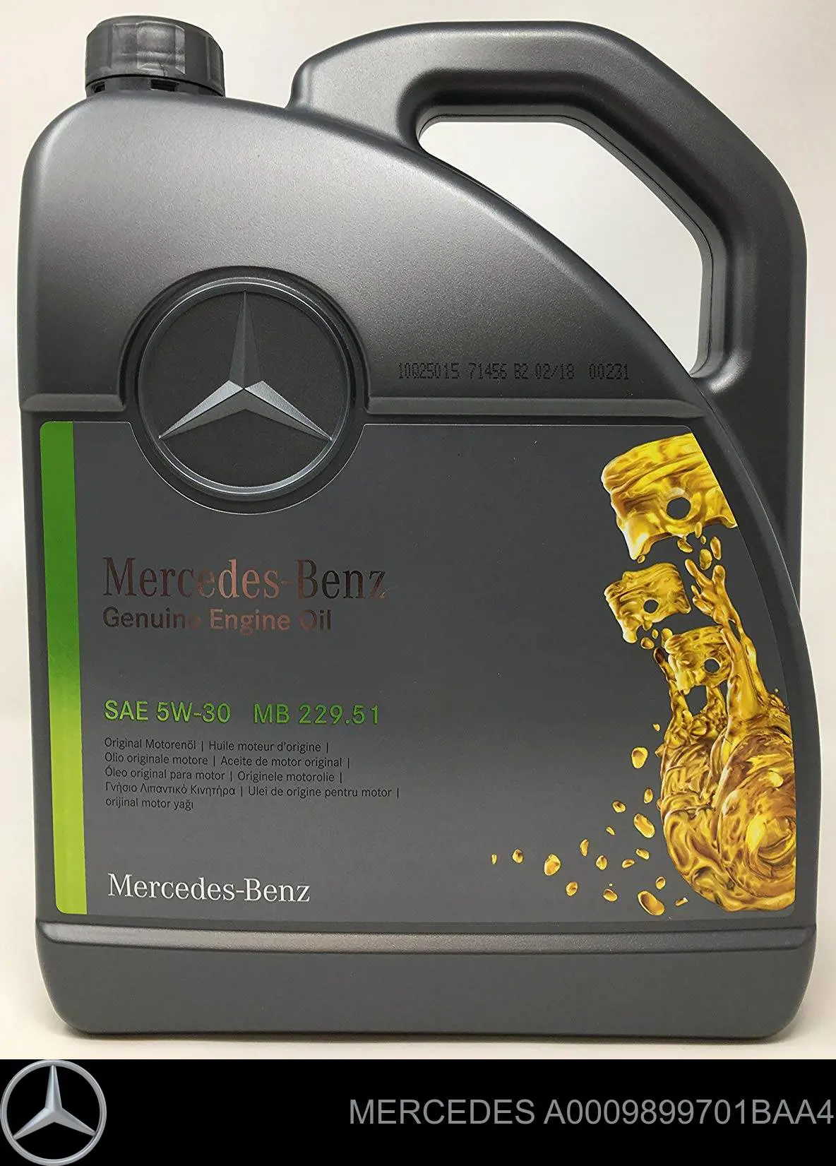 Olej do silnika A0009899701BAA4 Mercedes