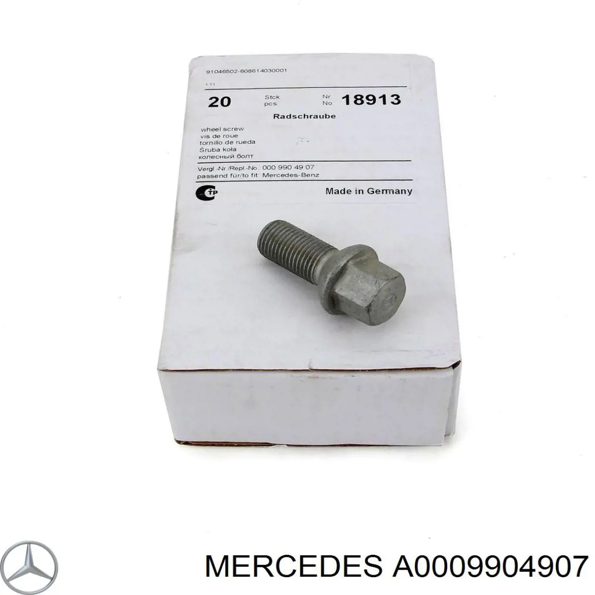 Do koszyka A0009904907 Mercedes Śruba koła