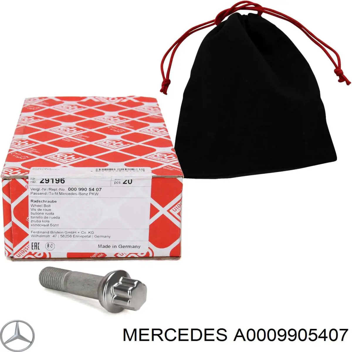 A0009905407 Mercedes Śruba koła