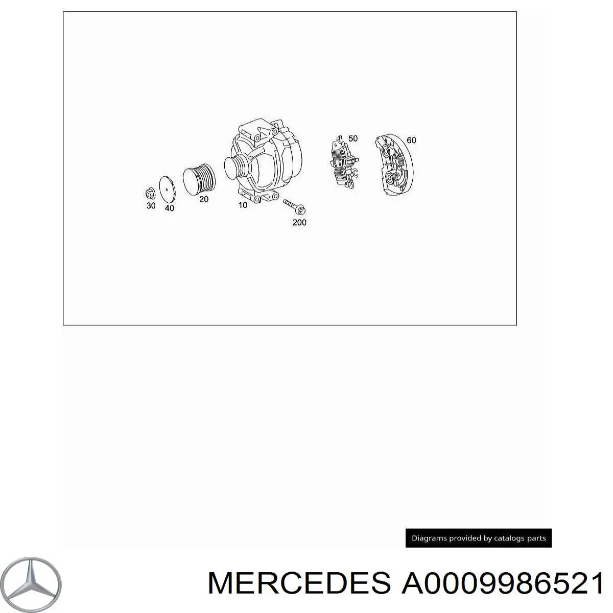 A0009986521 Mercedes osłona koła pasowego generatora