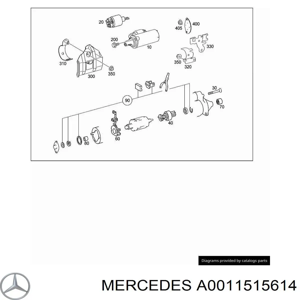 A0011514514 Mercedes uchwyt szczotki rozrusznika