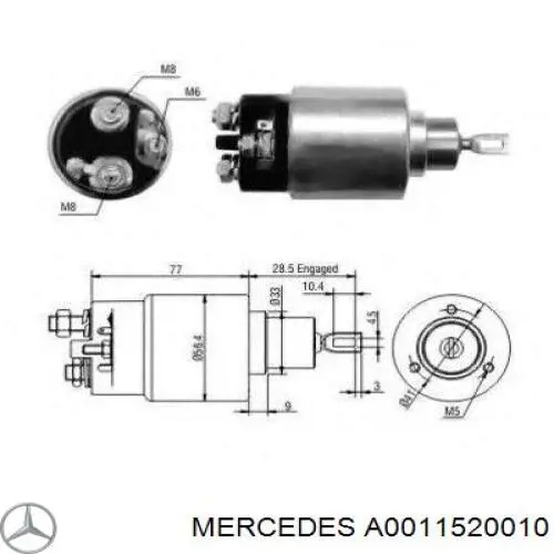 A0011520010 Mercedes Elektromagnes rozrusznika