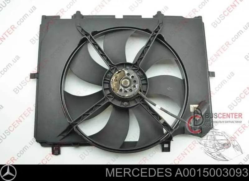 A0015003093 Mercedes Dyfuzor chłodnicy, w komplecie z silnikiem i wirnikiem