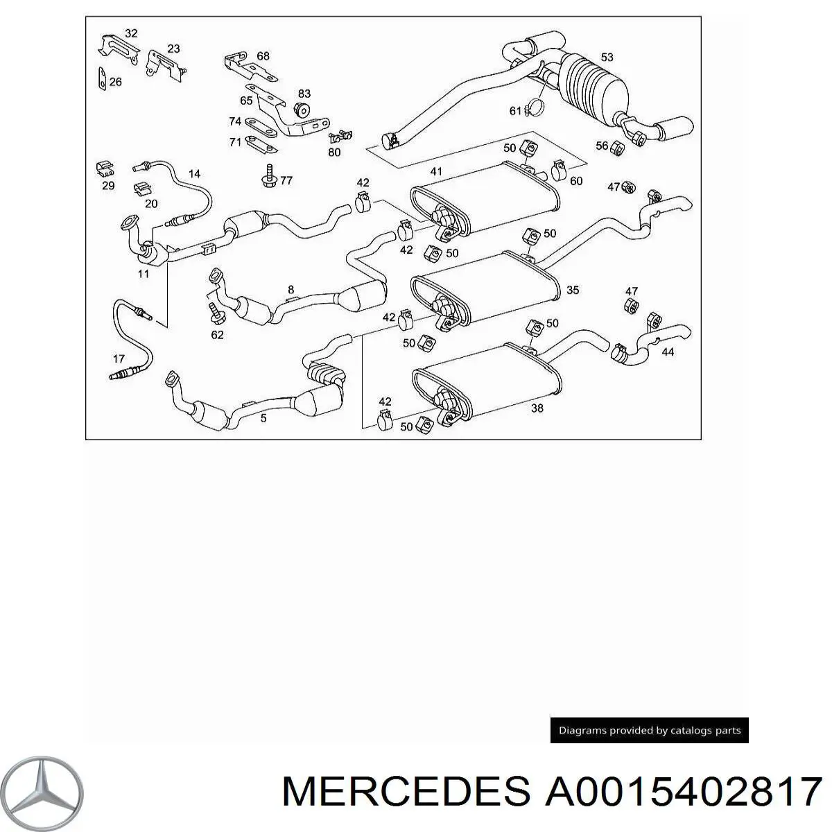 A0015402817 Mercedes sonda lambda czujnik tlenu po katalizatorze
