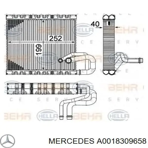 A0018309658 Mercedes parownik klimatyzacji