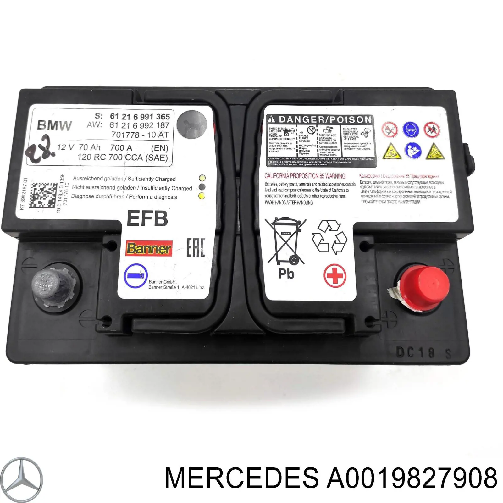 A0019827908 Mercedes Bateria (akumulator)