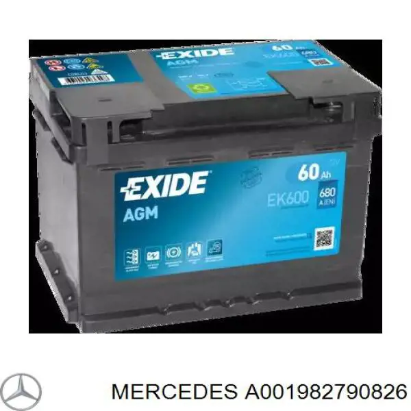 A001982790826 Mercedes Bateria (akumulator)