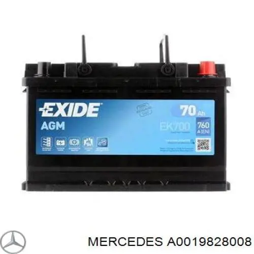 Bateria (akumulator) Mercedes A0019828008 cena, od 137,81 USD