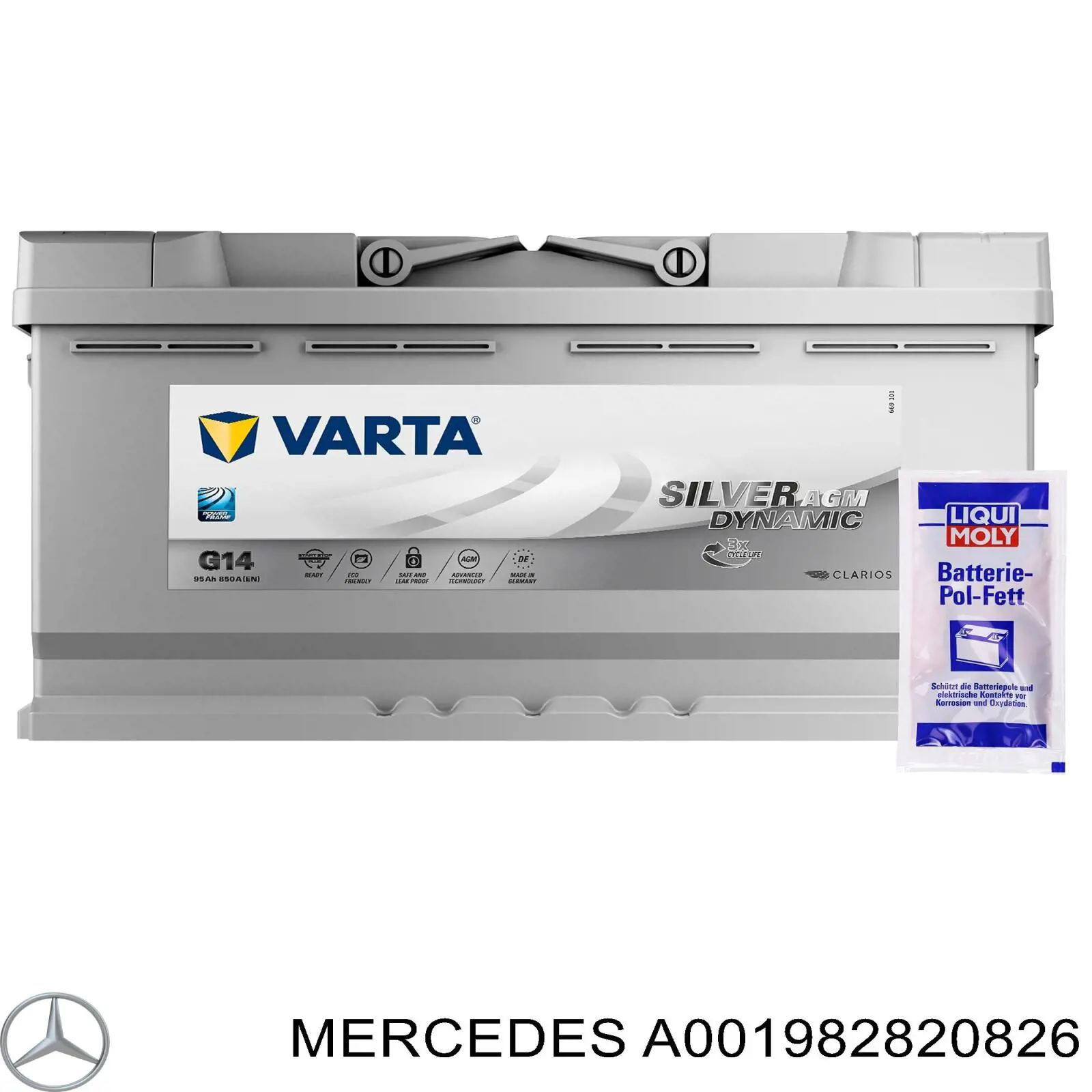 Do koszyka A001982820826 Mercedes Bateria (akumulator)