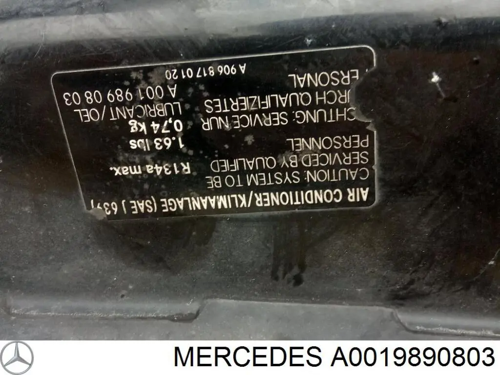 A0019890803 Mercedes Olej do kompresora klimatyzacji