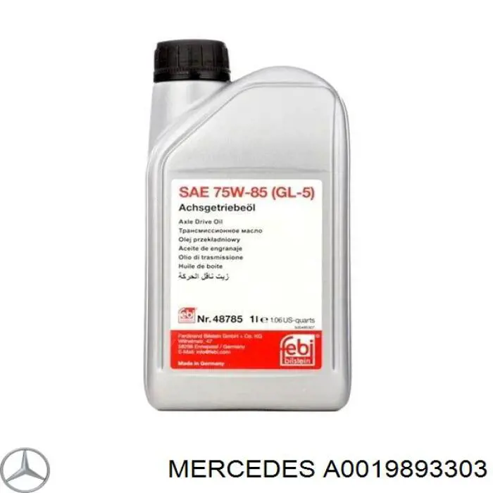 Olej przekładniowy Mercedes A0019893303 cena, od 22,68 USD