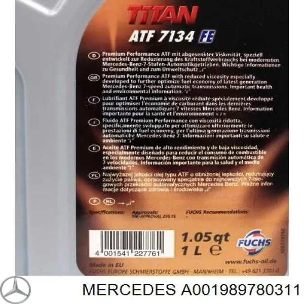 Do koszyka A001989780311 Mercedes Olej przekładniowy
